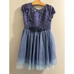 Weissman‎ Dance costume tutu blue mesh lace dress Turning Tables 12502